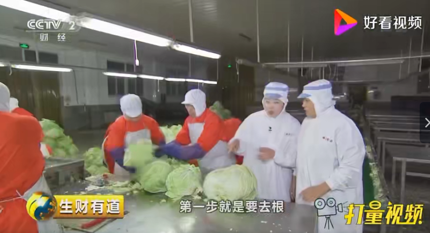 CCTV2-生财有道的记者和顺昌食品董事长在加工车间现场交流